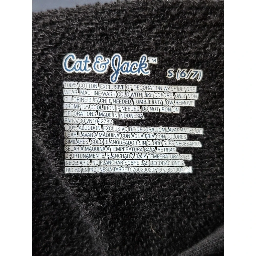 Cat & Jack Kids Black Hoodie Size S (6/7) Palm Tree‎ Embroidered Relaxed Fit